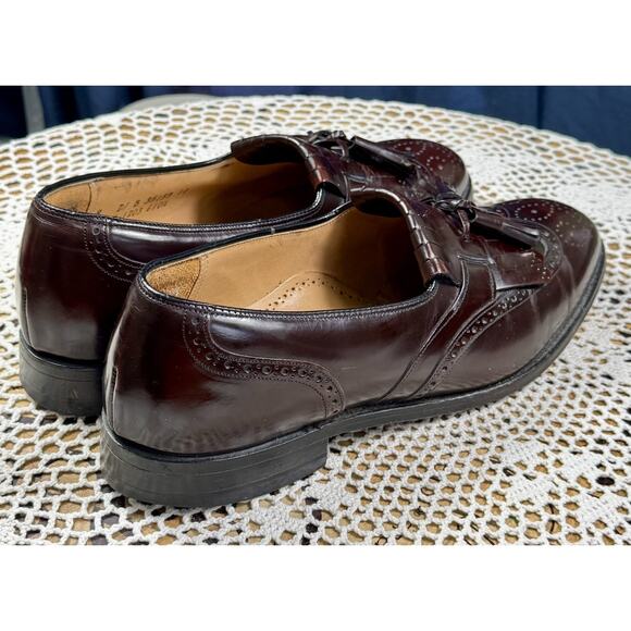 JOHNSTON & MURPHY Tassel Burgundy Sz 9 M Men Leather Slip-On Dress Loafers 3152 - Picture 11 of 15